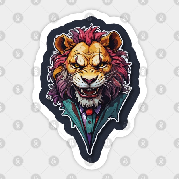Evil Grin Lion Sticker by Providentfoot